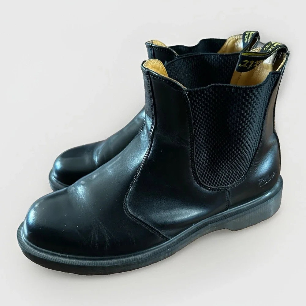 Vintage 90s Dr. Martens Chelsea Boots Mens 8 Black Leather 2976 Made England